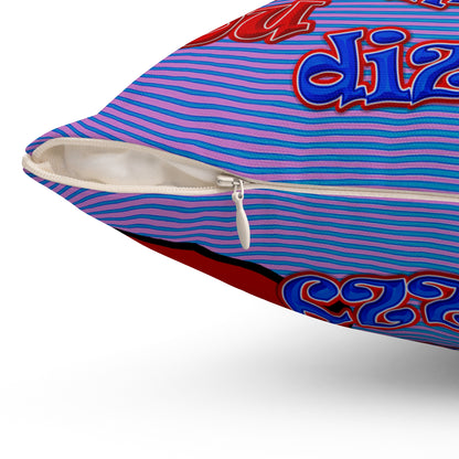 santa's shoes - Spun Polyester Square Pillow - (light blue-purple wave)