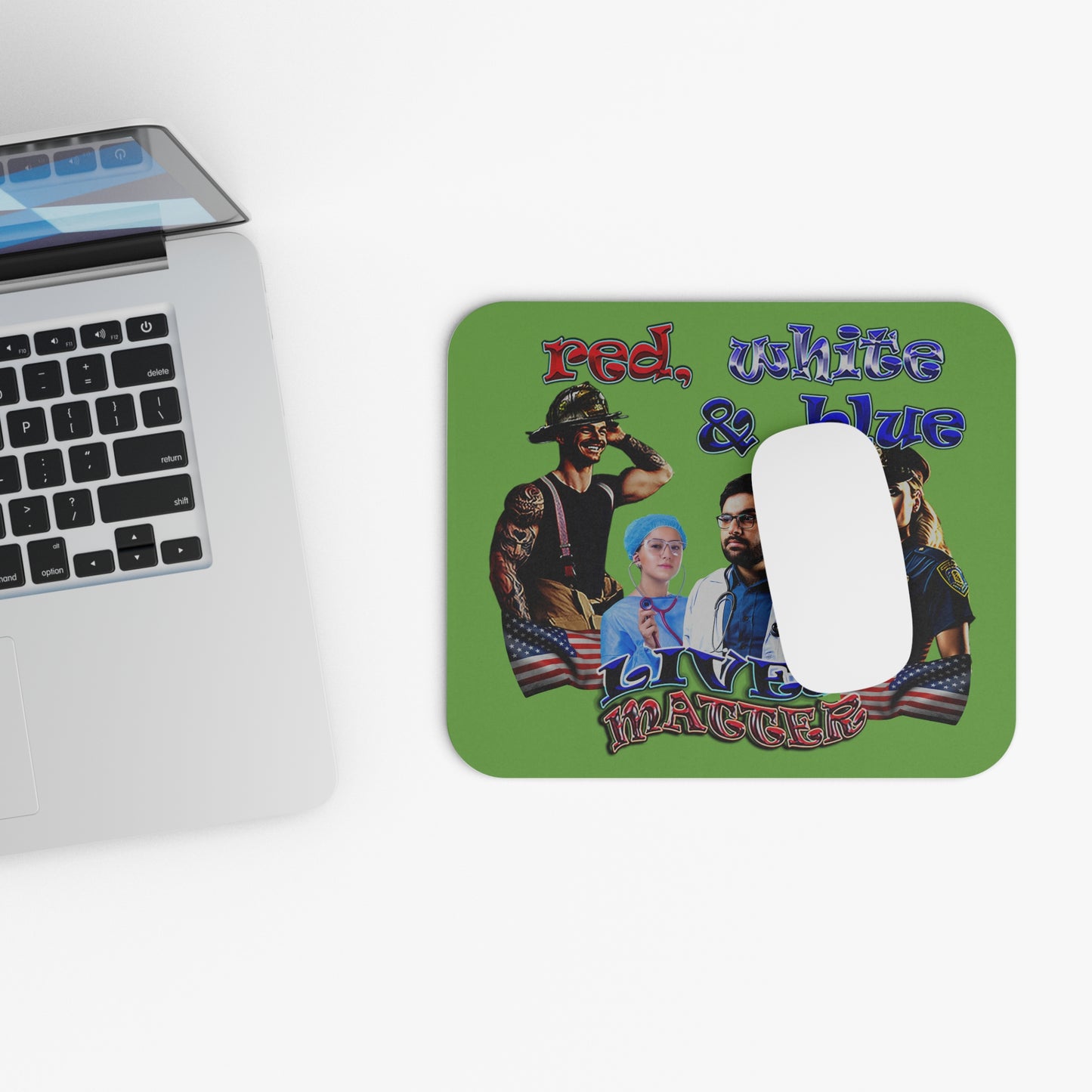 rw&b lives matter - Mouse Pad (Rectangle) (green)