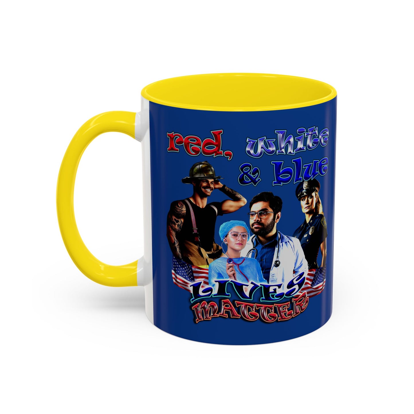 rw&b lives matter - Accent Mug (dark blue)