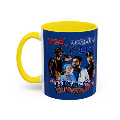 rw&b lives matter - Accent Mug (dark blue)