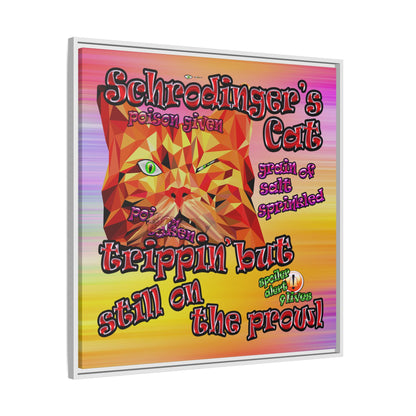 schrodinger's cat - framed canvas art (color blur)