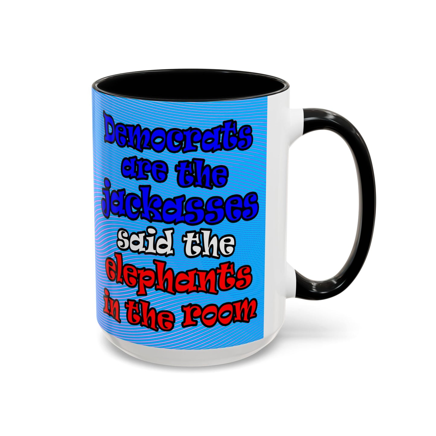 donkeys and elephants - Accent Mug (light blue-purple wave)
