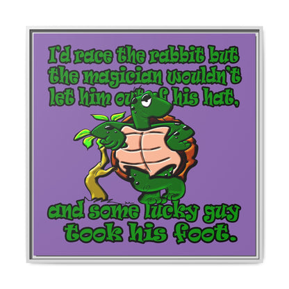 turtle race - framed canvas art (light purple)