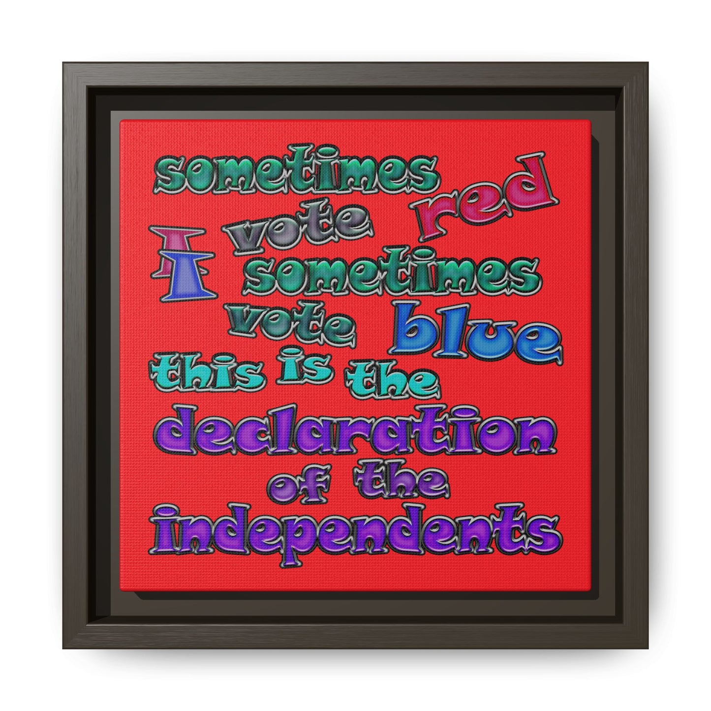 declaration of the independents - framed canvas art (red)
