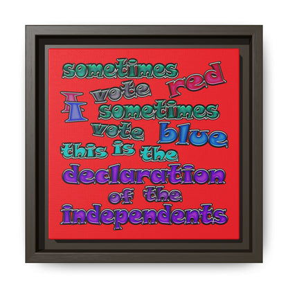 declaration of the independents - framed canvas art (red)