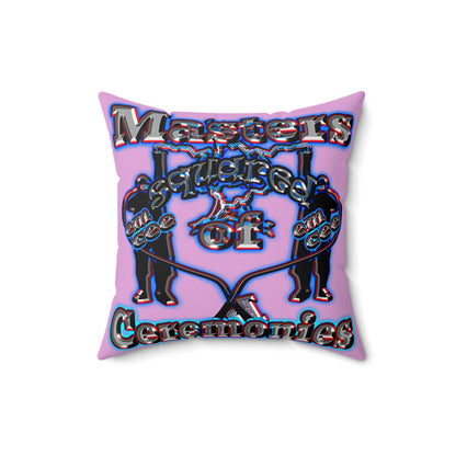 em cee squared - Faux Suede Square Pillow - (gummy pink)