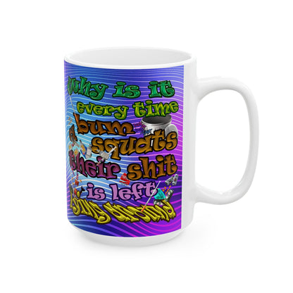 the bum's shit - White Mug (purple wave)