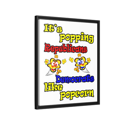 popping like popcorn - framed canvas art (white)