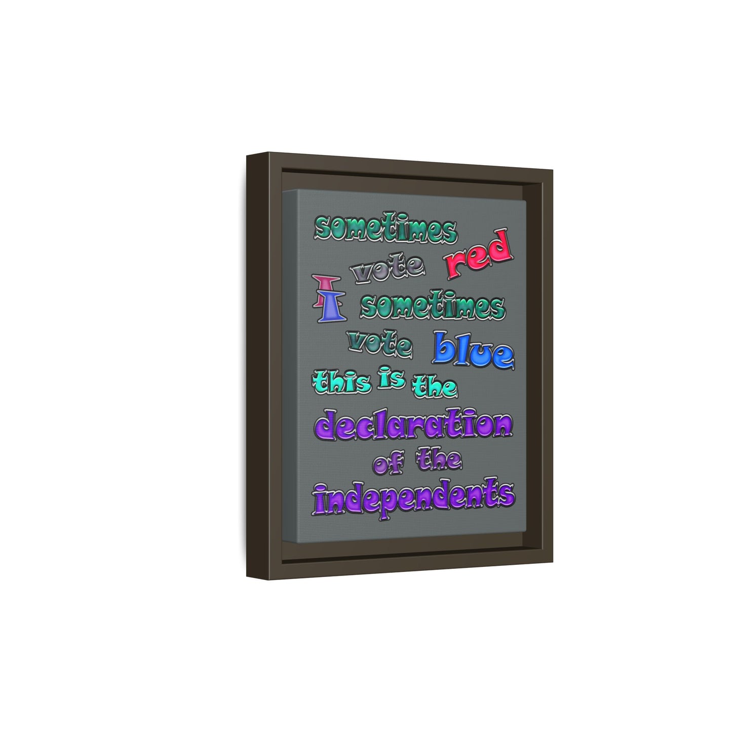 declaration of the independents - framed canvas art (dark grey)