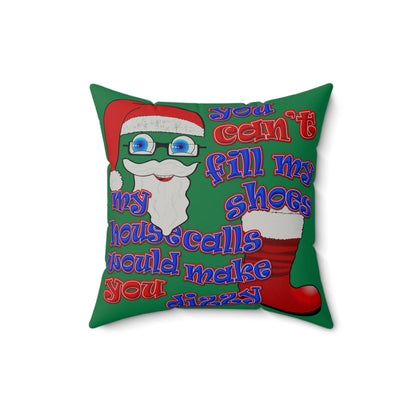 santa's shoes - Faux Suede Square Pillow - (dark green)