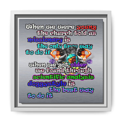 doggystyle - framed canvas art (brushed nickel)