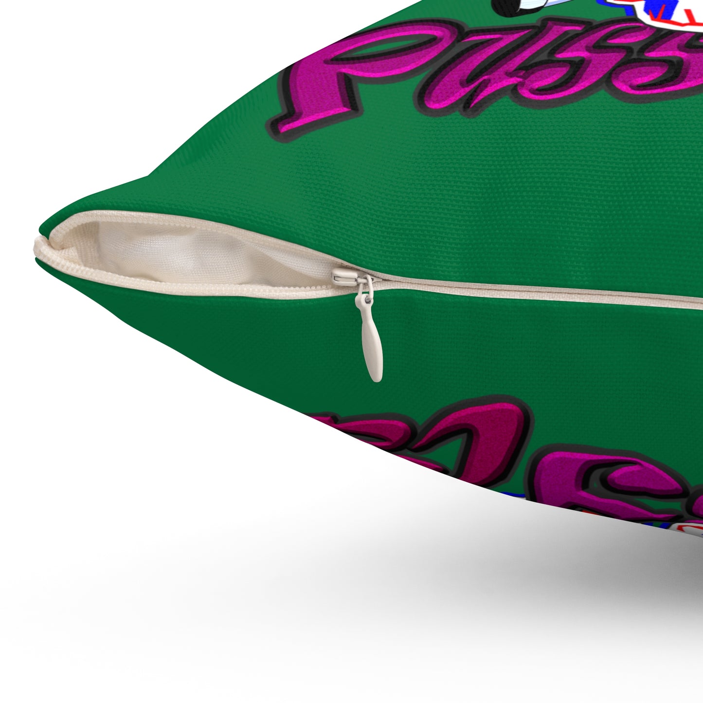 tag that - Spun Polyester Square Pillow - (dark green)