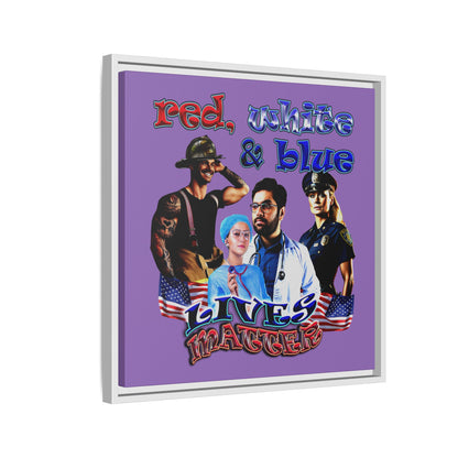 rw&b lives matter - framed canvas art (light purple)