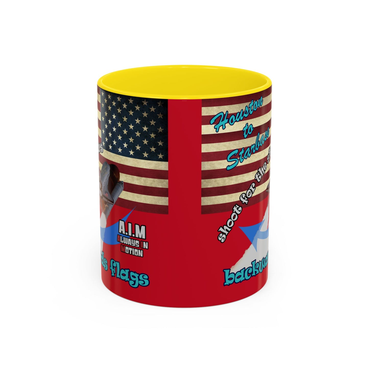 shoot for the stars - Accent Mug (dark red)