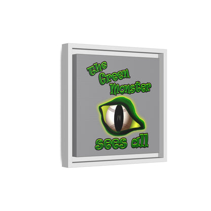 green monster - framed canvas art (grey)