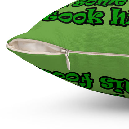 turtle race - Spun Polyester Square Pillow - (green)