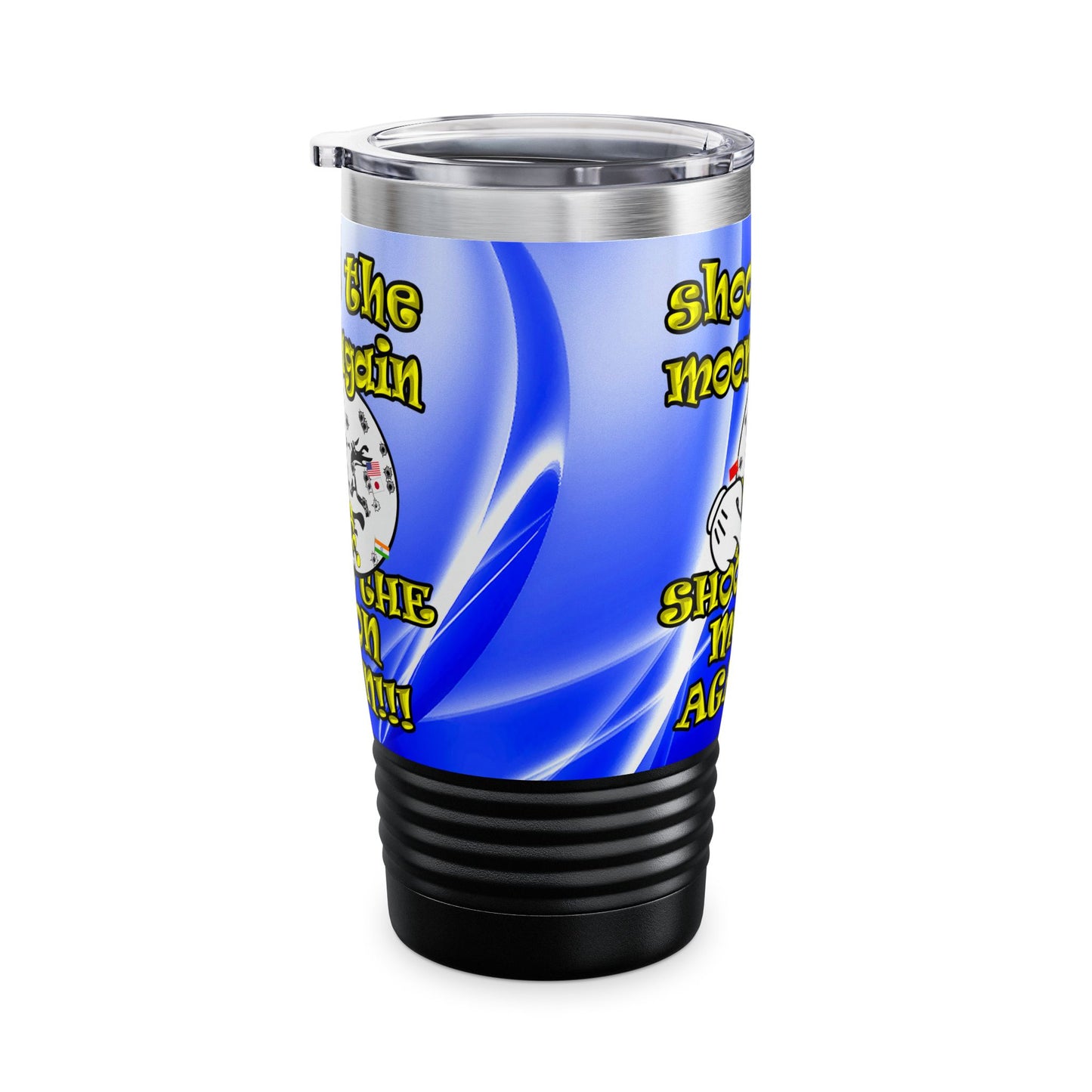 shoot the moon again - Ringneck Tumbler, 20oz (blue-white wave)