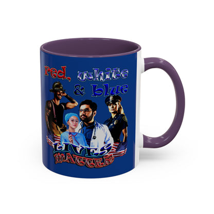 rw&b lives matter - Accent Mug (dark blue)