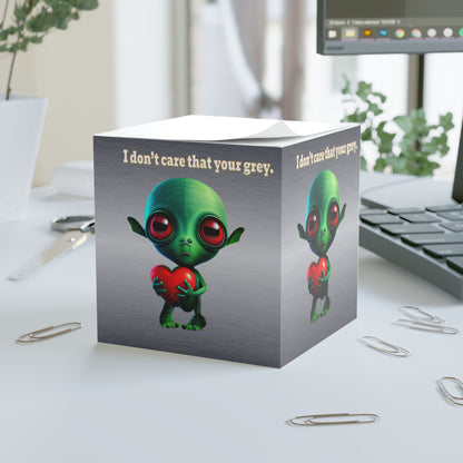 I don't care that your grey - note cube (brushed nickel)