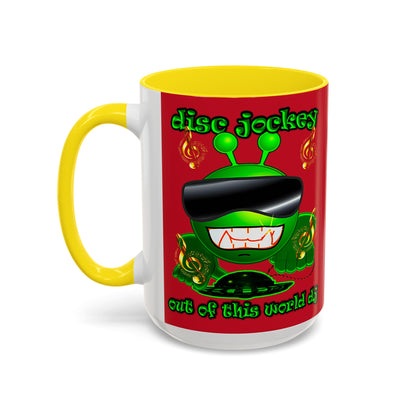 disc jockey - Accent Mug (dark red)