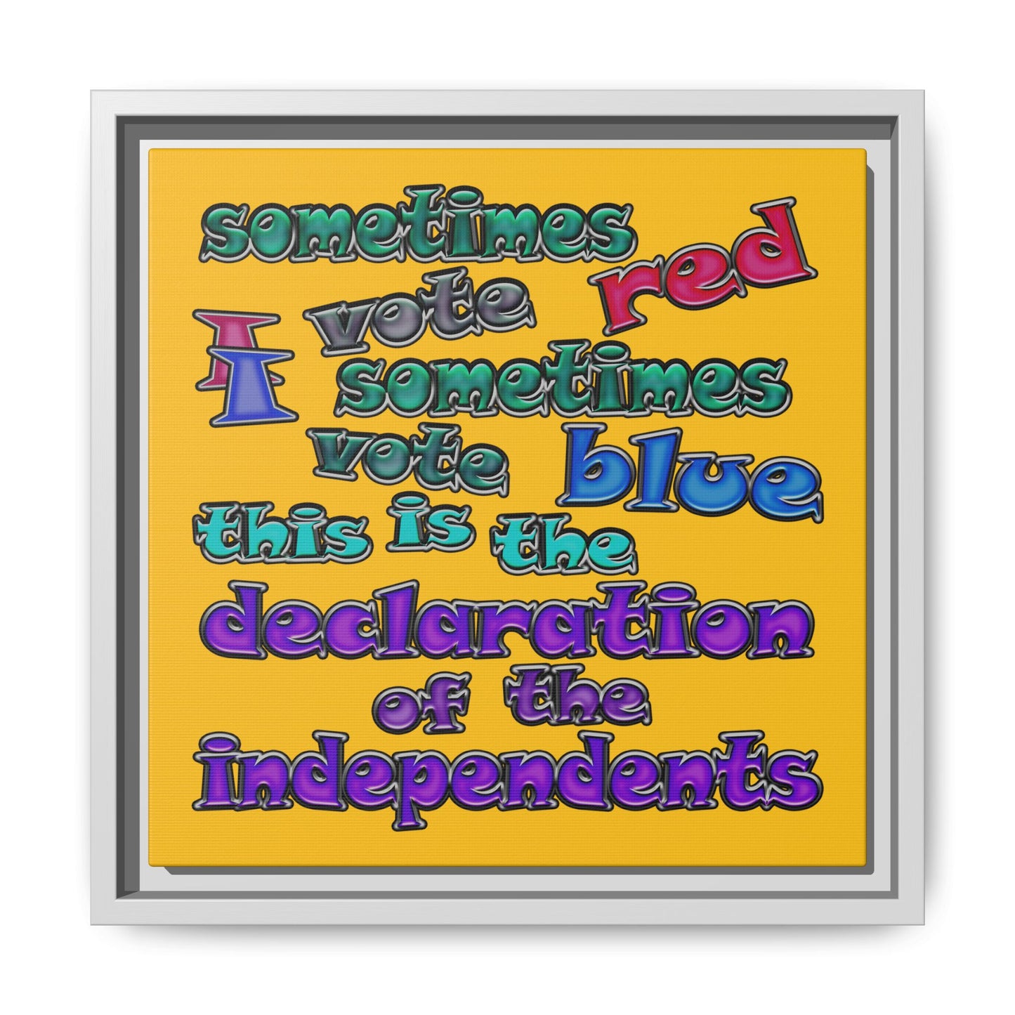 declaration of the independents - framed canvas art (yellow)