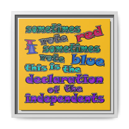 declaration of the independents - framed canvas art (yellow)