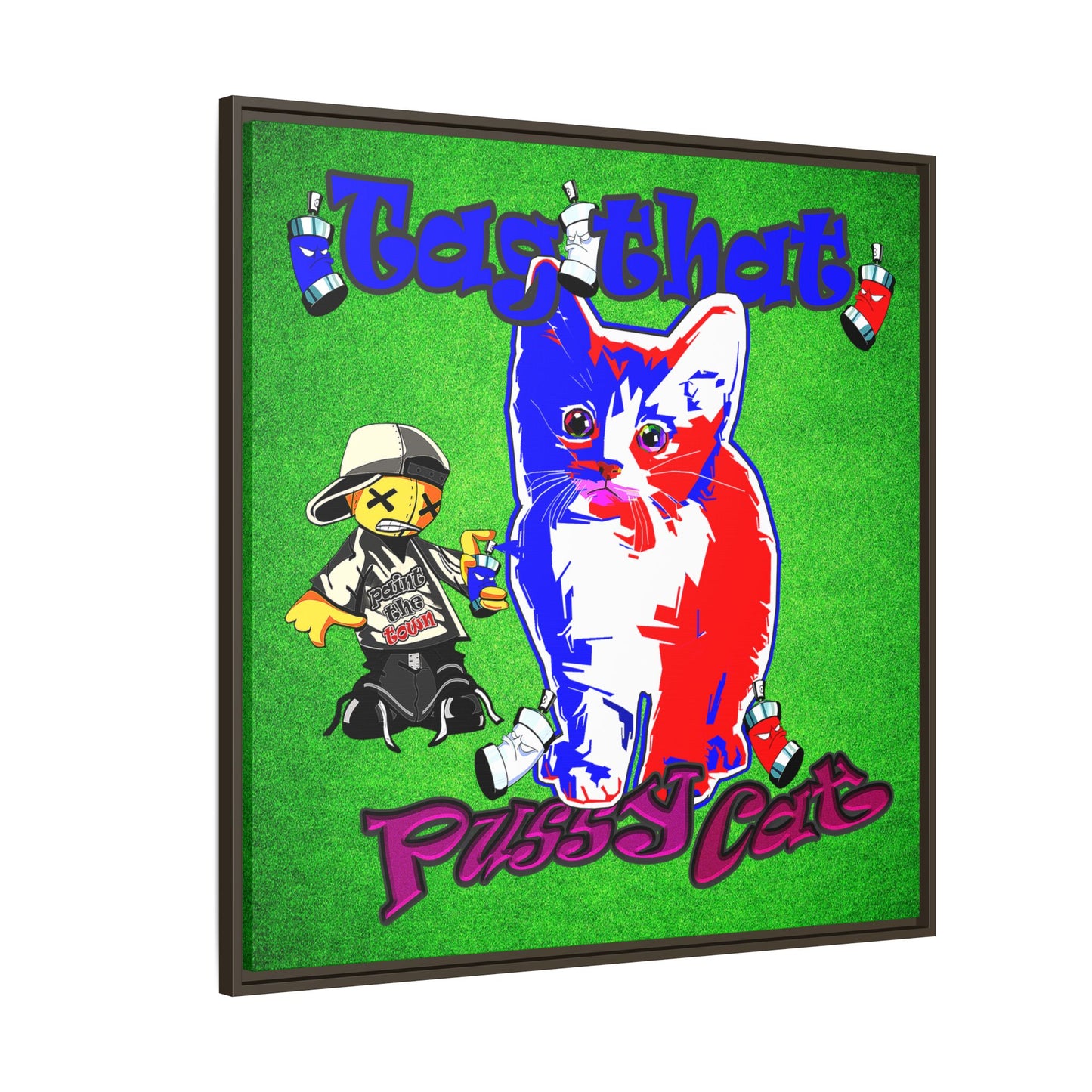 tag that - framed canvas art (green turf)