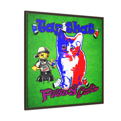 tag that - framed canvas art (green turf)