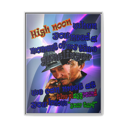 high noon - framed canvas art (grey-pink wave)