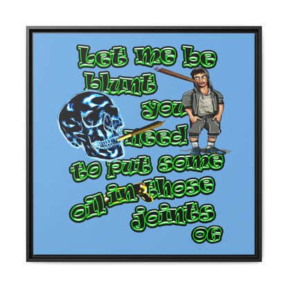 og - framed canvas art (light blue)