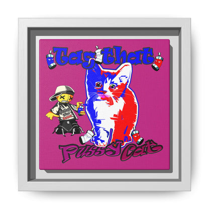 tag that - framed canvas art (pink)