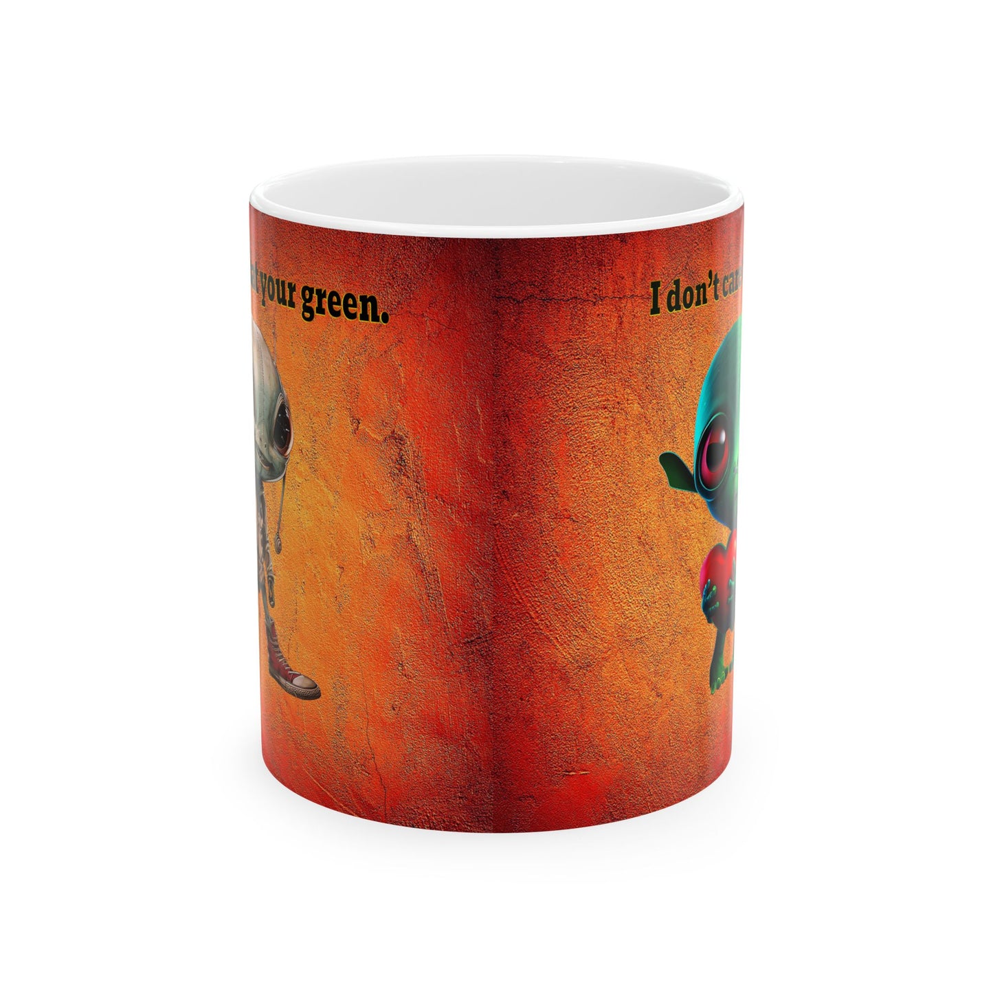 I don't care that your grey - White Mug (burnt orange)