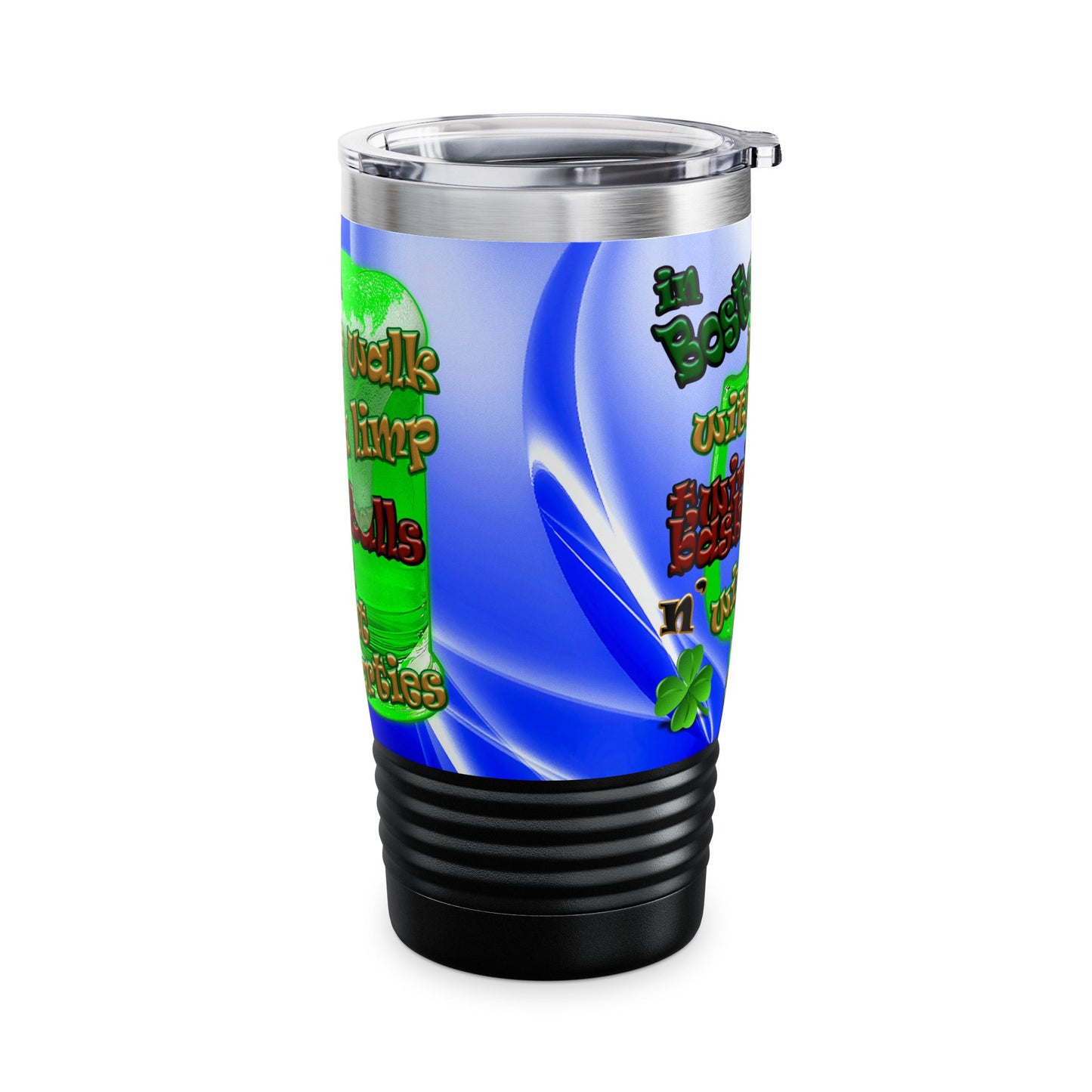 celtics logo - Ringneck Tumbler, 20oz (blue-white wave)