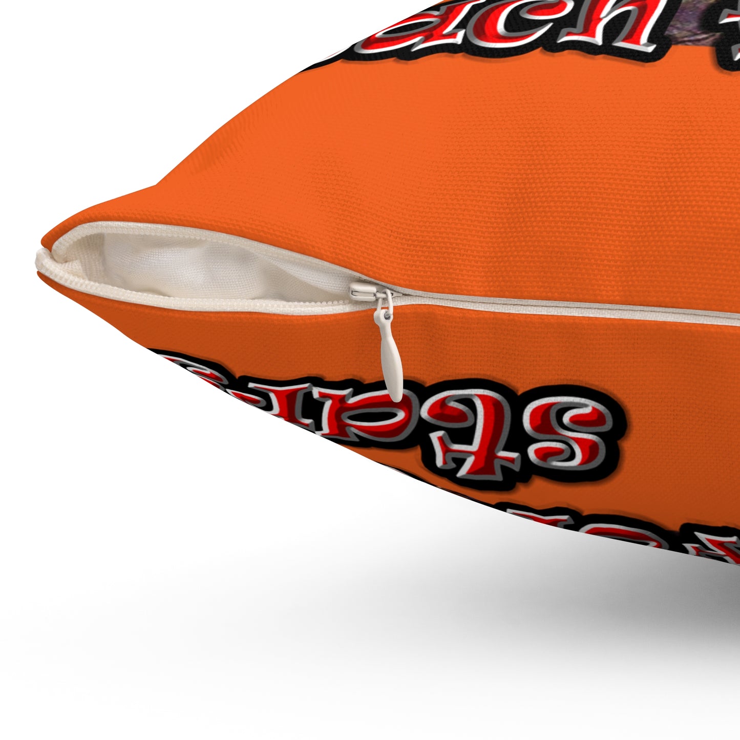 defy conquer reach - Spun Polyester Square Pillow - (orange)
