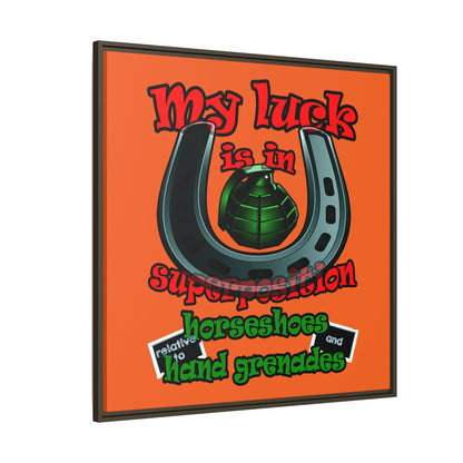 my luck - framed canvas art (orange)