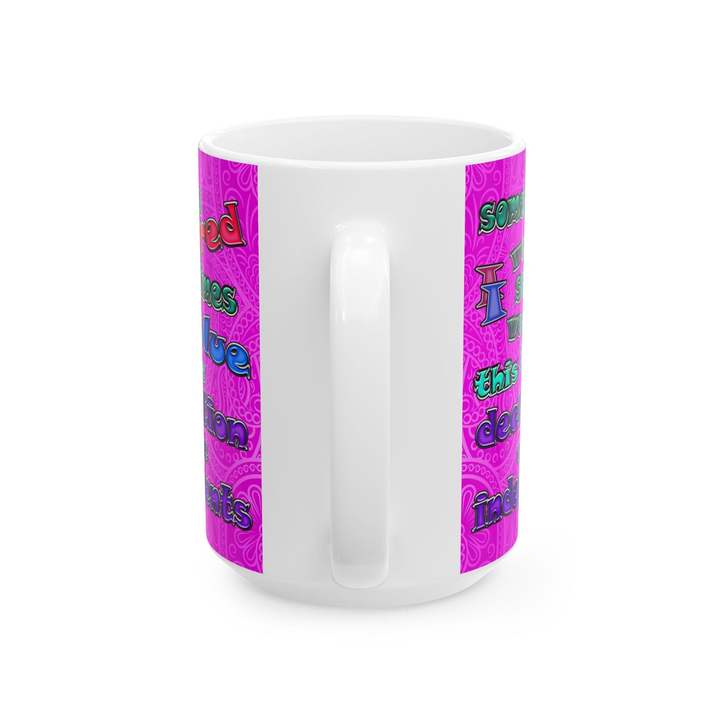 declaration of the independents - White Mug (pink swirl)