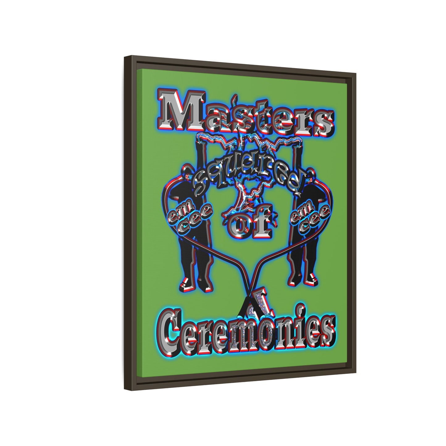em cee squared - framed canvas art (green)
