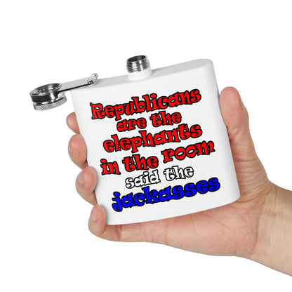 donkeys and elephants - Stainless Steel Flask