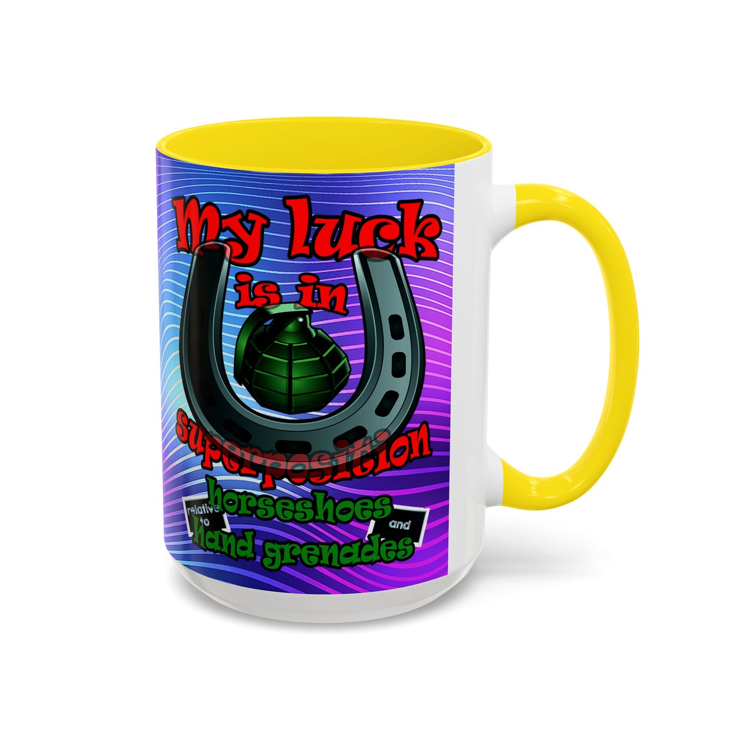 my luck - Accent Mug (purple wave)