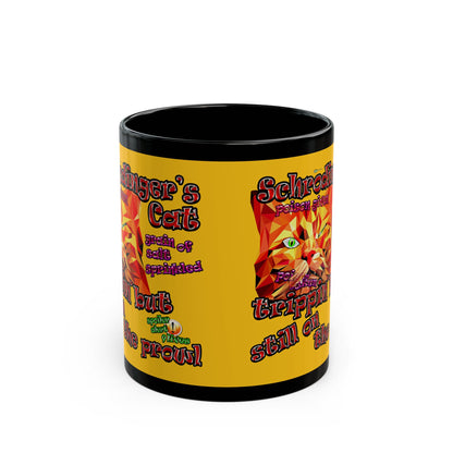 schrodinger's cat - Black Mug (yellow)