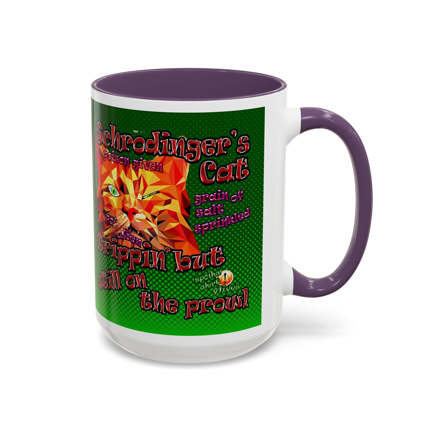 schrodinger's cat - Accent Mug (logo green)
