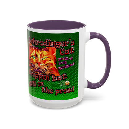schrodinger's cat - Accent Mug (logo green)