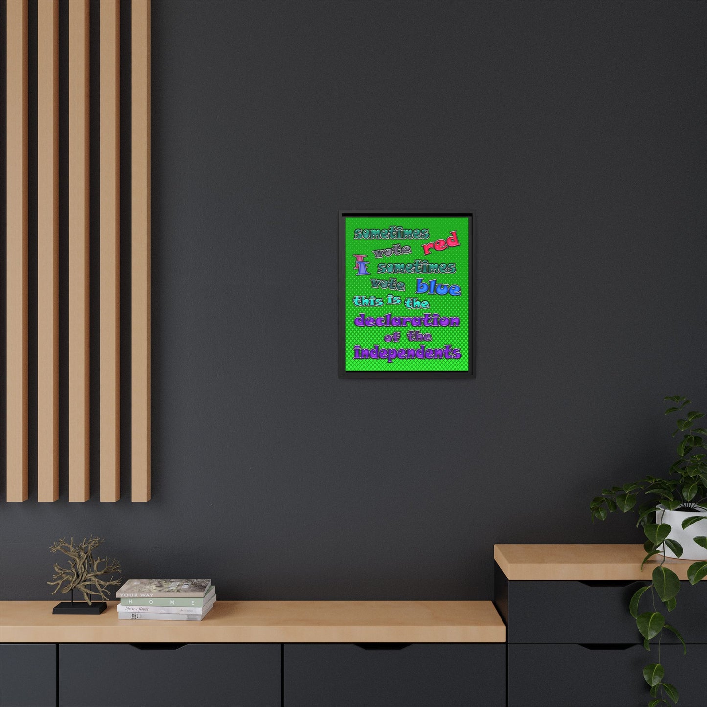 declaration of the independents - framed canvas art (logo green)