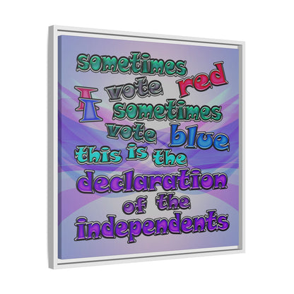 declaration of the independents - framed canvas art (light blue-pink wave)
