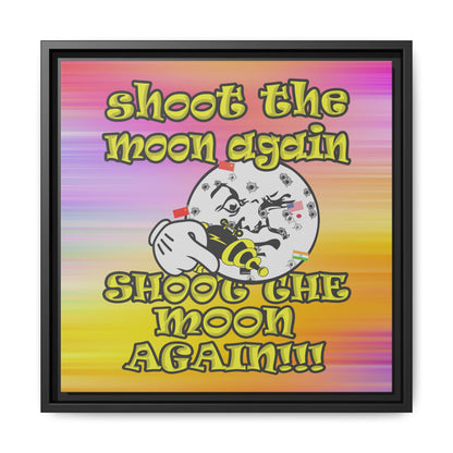 shoot the moon again - framed canvas art (color blur)