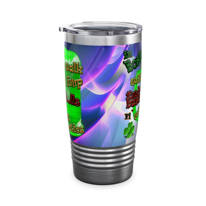 celtics logo - Ringneck Tumbler, 20oz (grey-pink wave)
