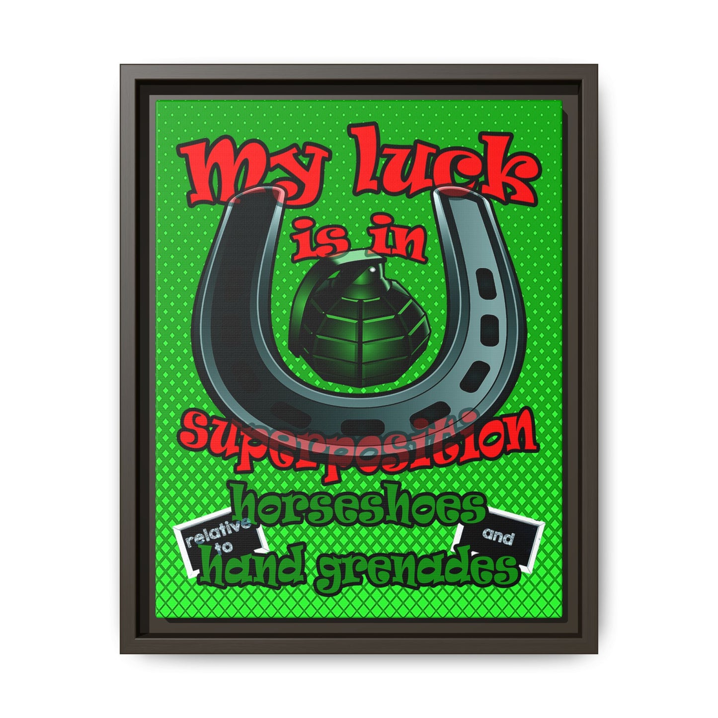 my luck - framed canvas art (logo green)