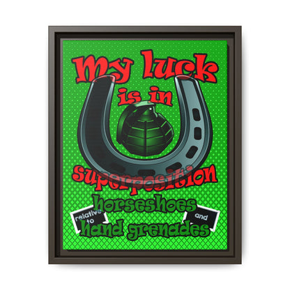 my luck - framed canvas art (logo green)