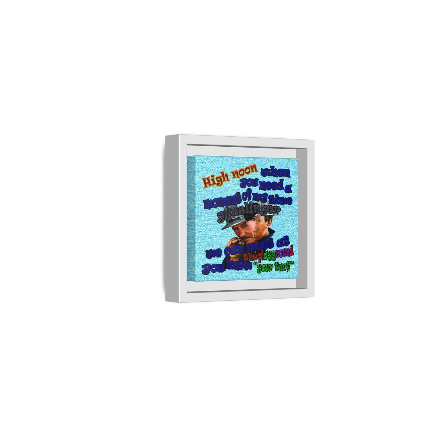 high noon - framed canvas art (faded blue)