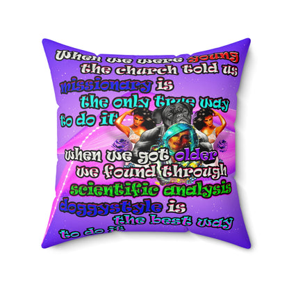 doggystyle - Faux Suede Square Pillow - (purple-pink wave)